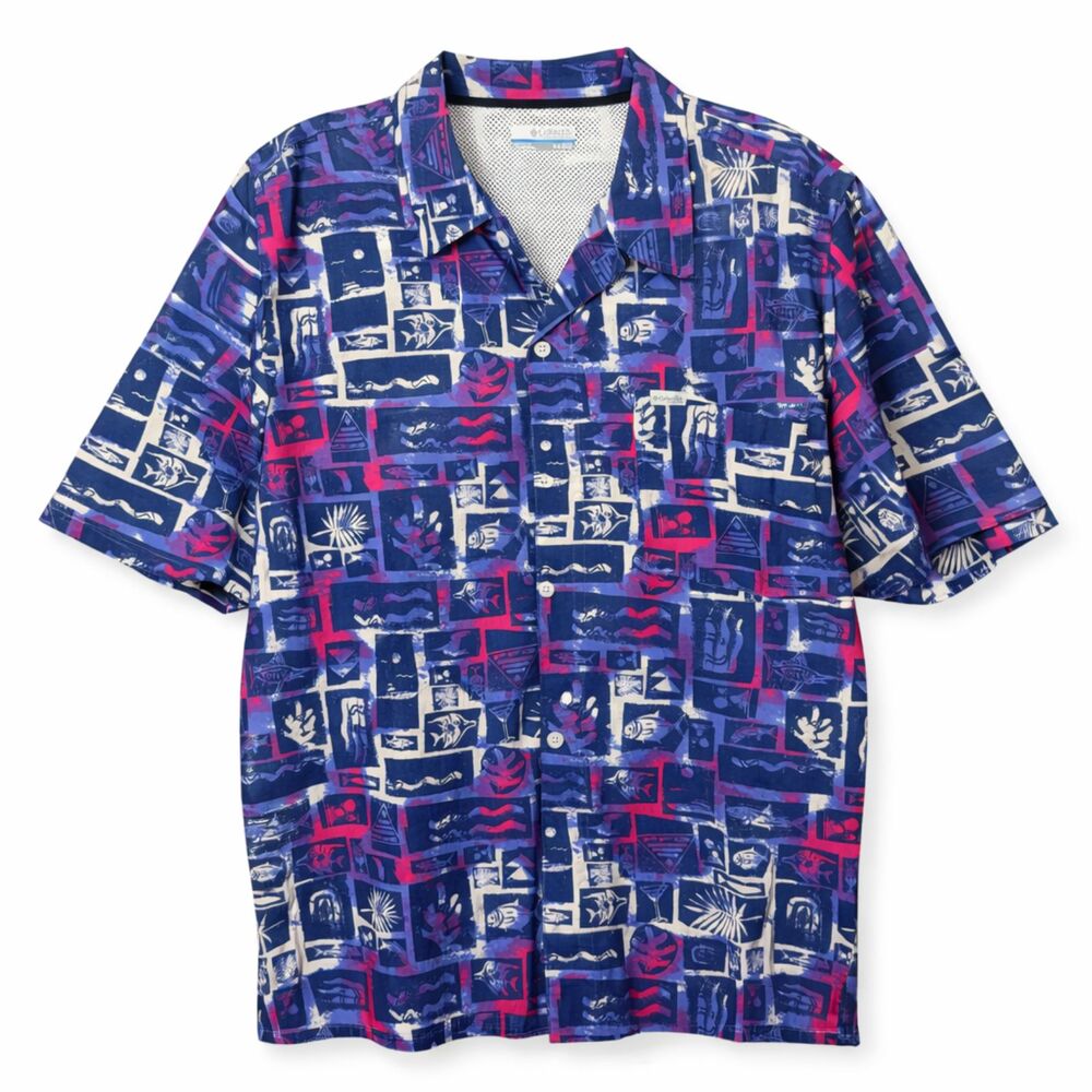 Columbia PFG XXL Abstract Fishing Shirt Retro Outdoor Dadcore Fishing